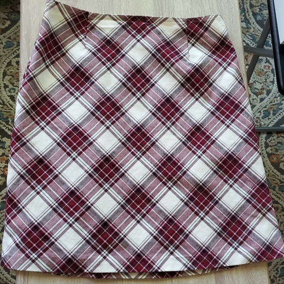 Gymboree Red Plaid Pencil Knee Length Straight Skirt Juniors Girls Size 8 - Picture 2 of 7